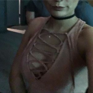 Guess tied up crop top